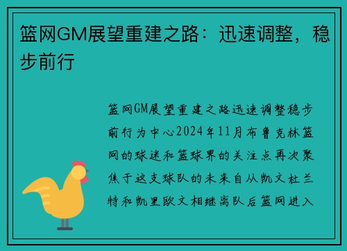篮网GM展望重建之路：迅速调整，稳步前行